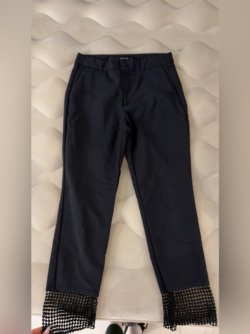 Zara Navy Straight Dress Pants